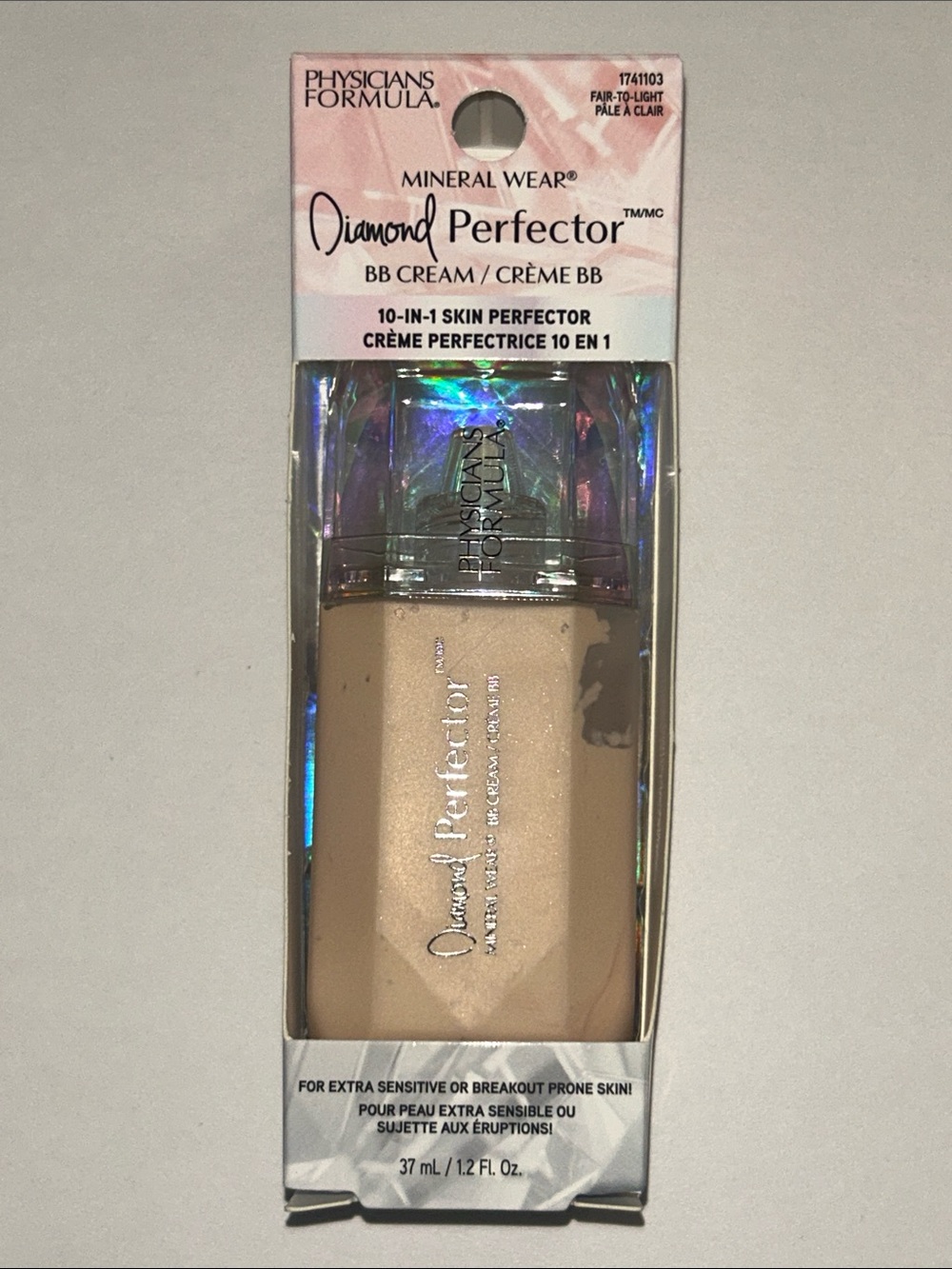 Physicians Formula Diamond Perfector BB Cream Foundation Fair - Light 1.2oz NIB
